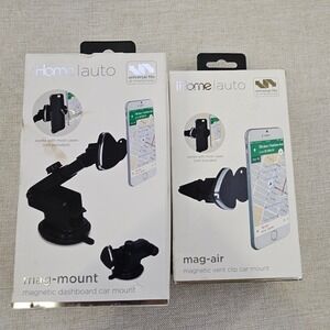 iHome Auto Mag Dash Mount & Magnetic Air Vent Clip Car Mount Black CM170B‎ Lot